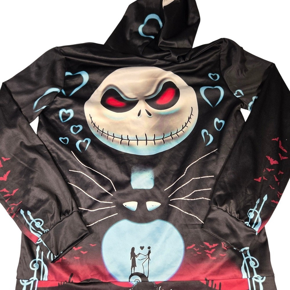 Nightmare Before Christmas Jack Skellington Hoodie Black Blue Red Size M